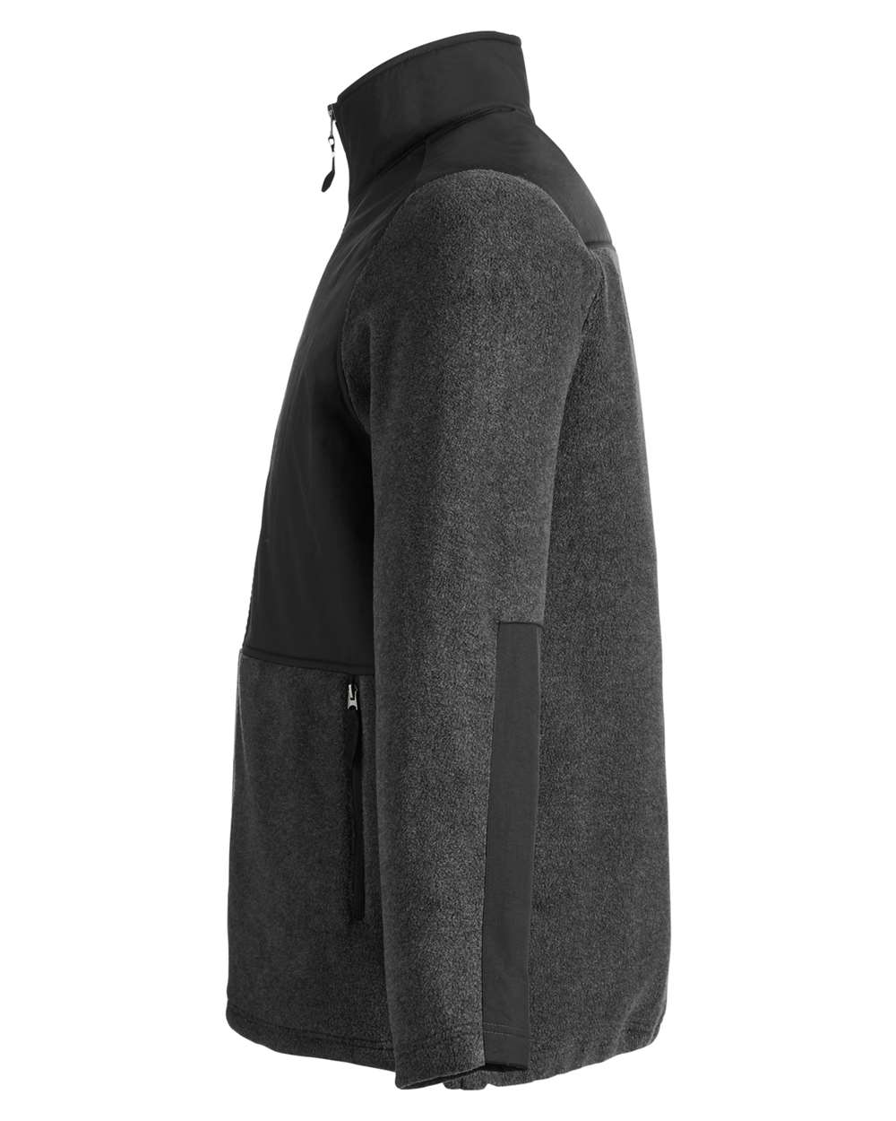 Core365 Men's Journey Summit Hybrid Full-Zip - CE890 Heather Charcoal- Black