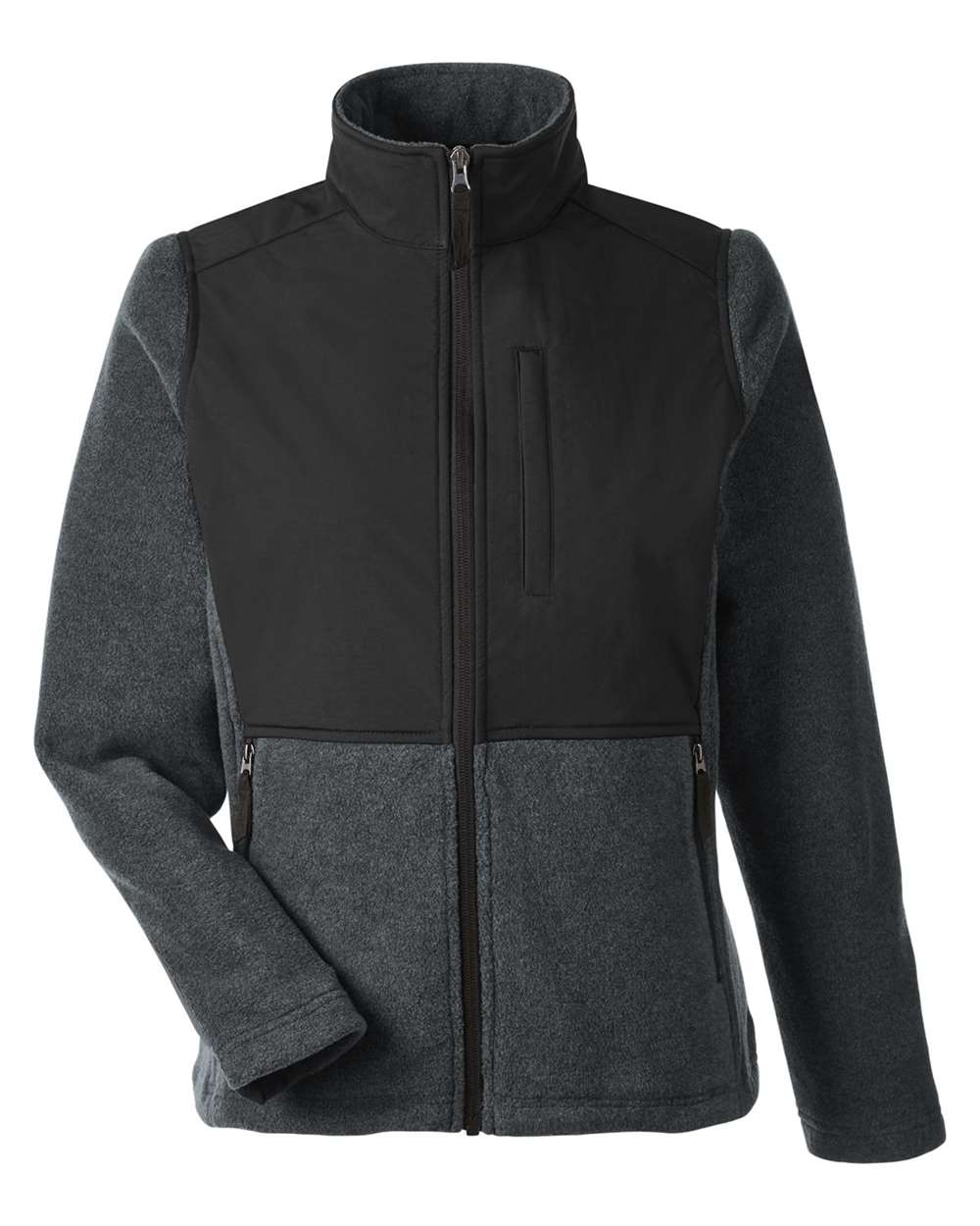 Core365 Women's Journey Summit Hybrid Full-Zip - CE890W Heather Charcoal- Black