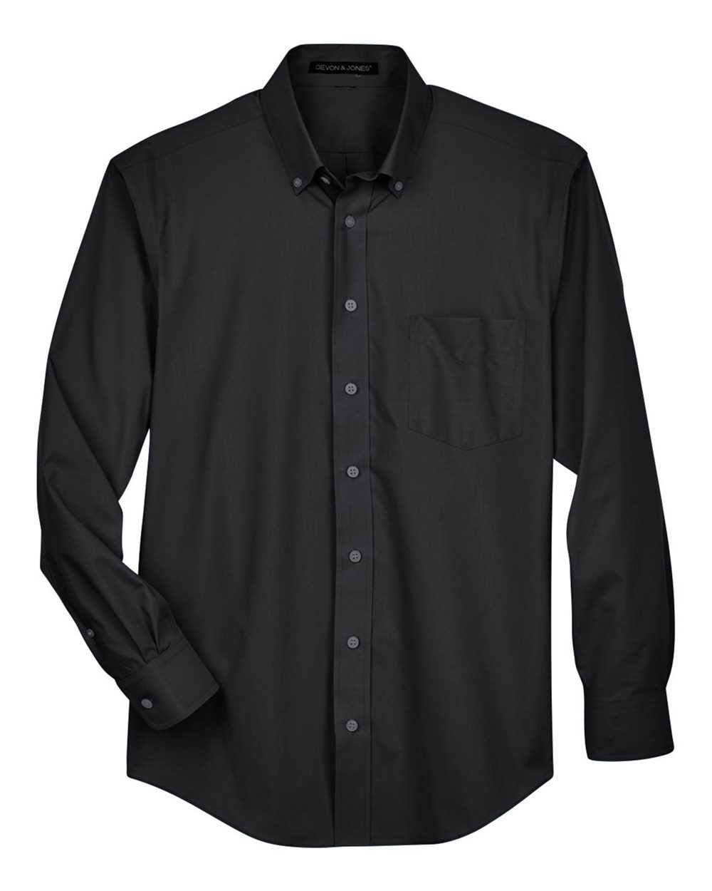 Devon & Jones Men's Crown Collection® Broadcloth Woven Dress Shirt - D620 Black