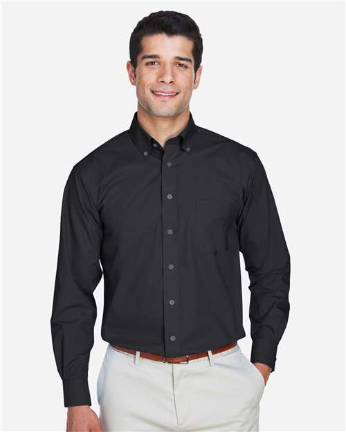 Devon & Jones Men's Crown Collection® Broadcloth Woven Dress Shirt - D620 Black