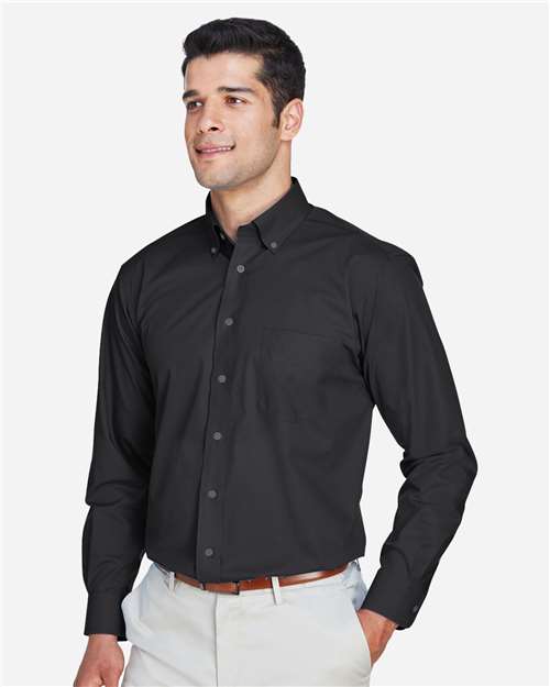 Devon & Jones Men's Crown Collection® Broadcloth Woven Dress Shirt - D620 Black