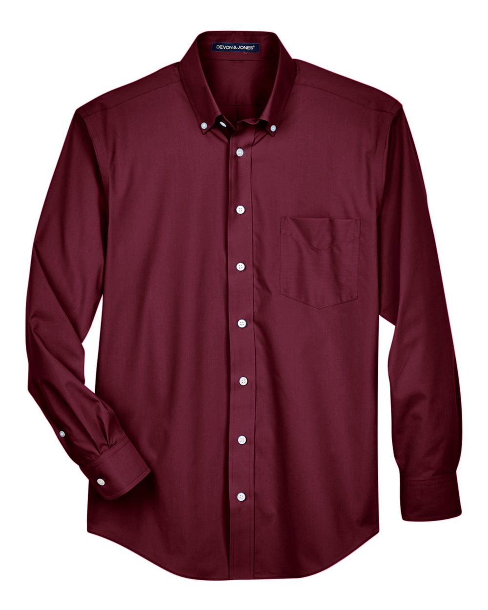 Devon & Jones Men's Crown Collection® Broadcloth Woven Dress Shirt - D620 Burgundy