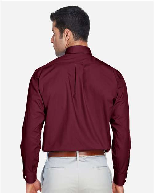 Devon & Jones Men's Crown Collection® Broadcloth Woven Dress Shirt - D620 Burgundy