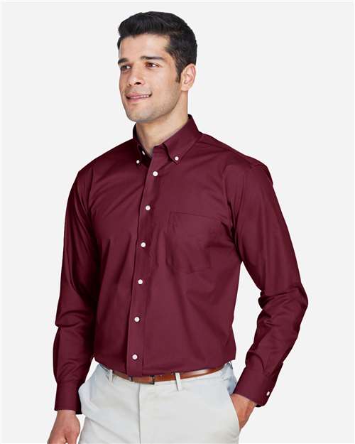 Devon & Jones Men's Crown Collection® Broadcloth Woven Dress Shirt - D620 Burgundy