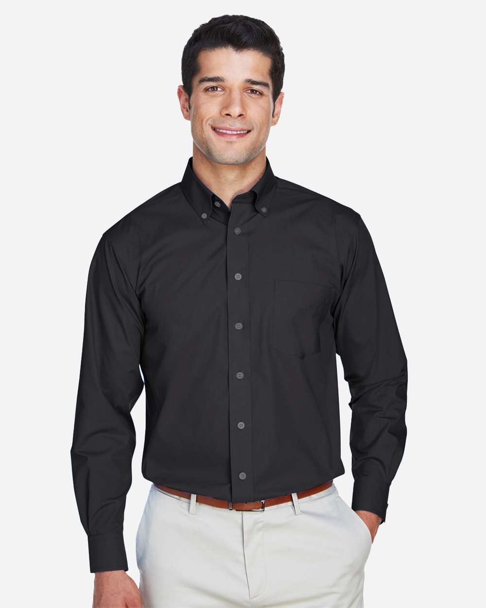 Devon & Jones Men's Crown Collection® Broadcloth Woven Dress Shirt - D620 Black