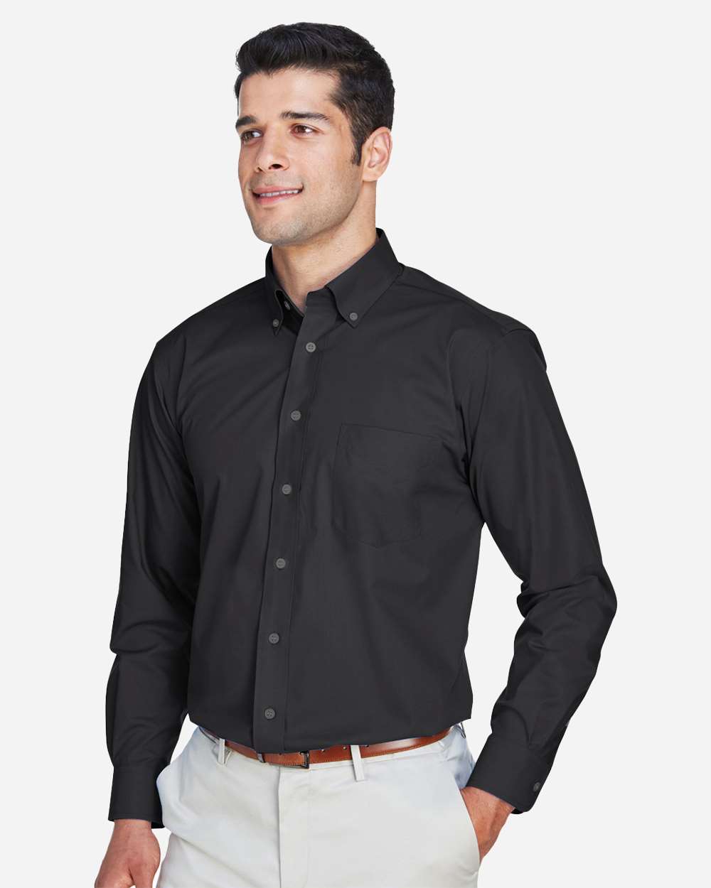 Devon & Jones Men's Crown Collection® Broadcloth Woven Dress Shirt - D620 Black