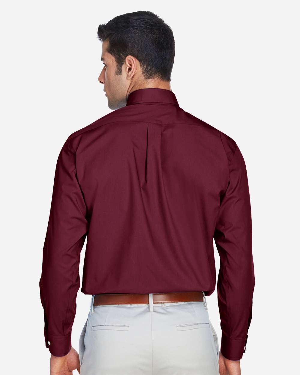 Devon & Jones Men's Crown Collection® Broadcloth Woven Dress Shirt - D620 Burgundy