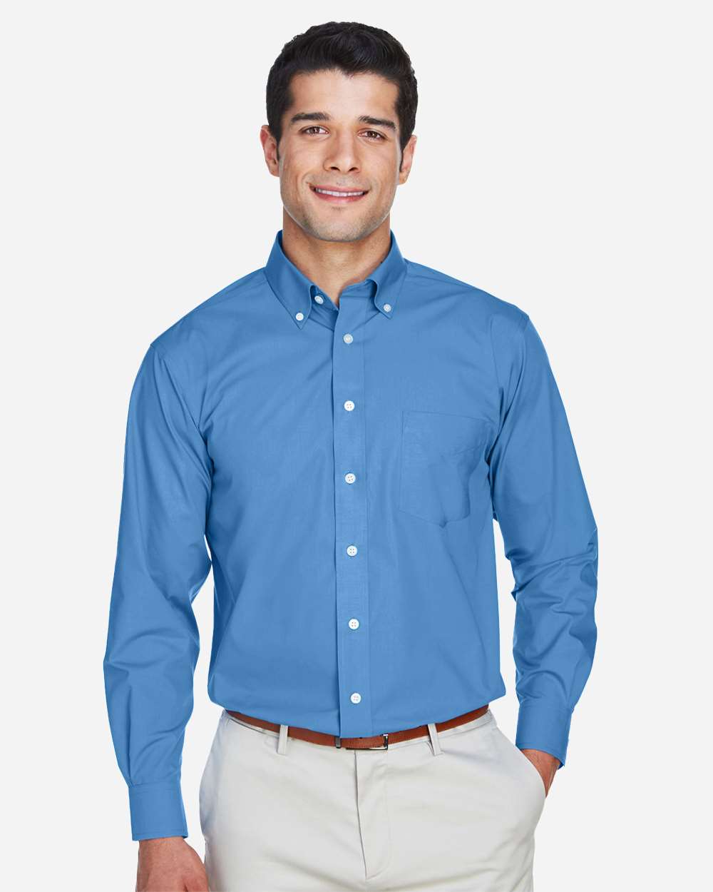 Devon & Jones Men's Crown Collection® Broadcloth Woven Dress Shirt - D620 French Blue