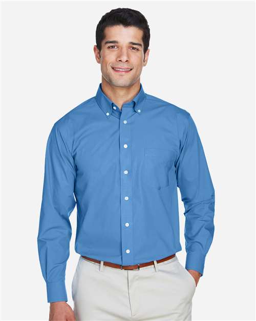 Devon & Jones Men's Tall Crown Collection® Broadcloth Woven Dress Shirt - D620T French Blue