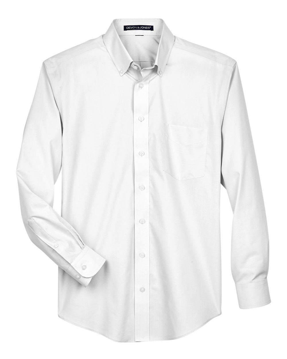 Devon & Jones Men's Tall Crown Collection® Broadcloth Woven Dress Shirt - D620T White