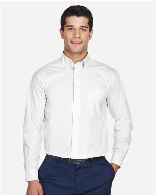 Devon & Jones Men's Tall Crown Collection® Broadcloth Woven Dress Shirt - D620T White