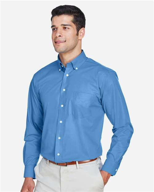 Devon & Jones Men's Tall Crown Collection® Broadcloth Woven Dress Shirt - D620T French Blue