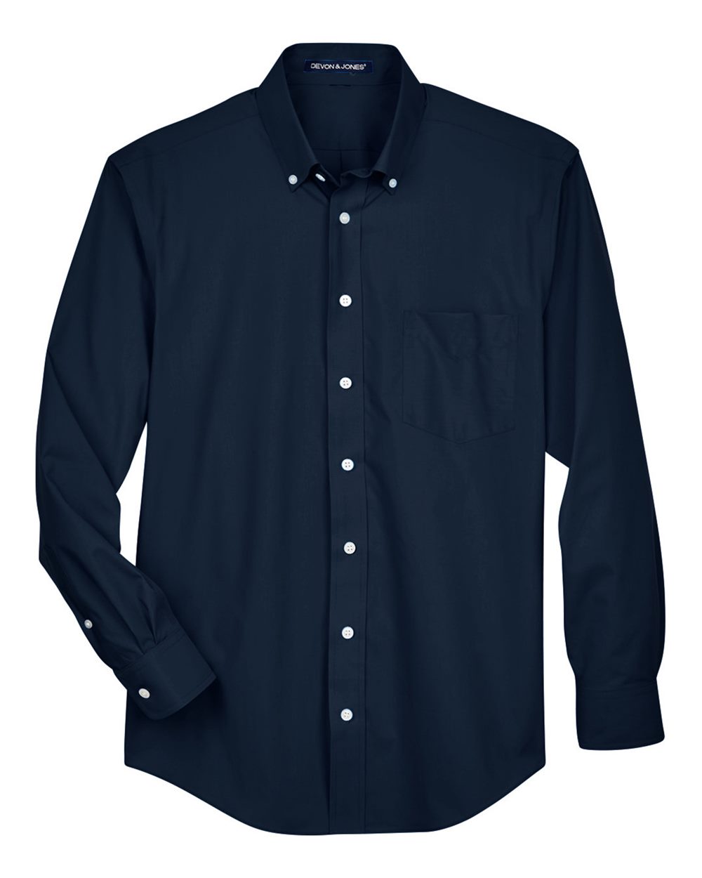 Devon & Jones Men's Tall Crown Collection® Broadcloth Woven Dress Shirt - D620T Navy