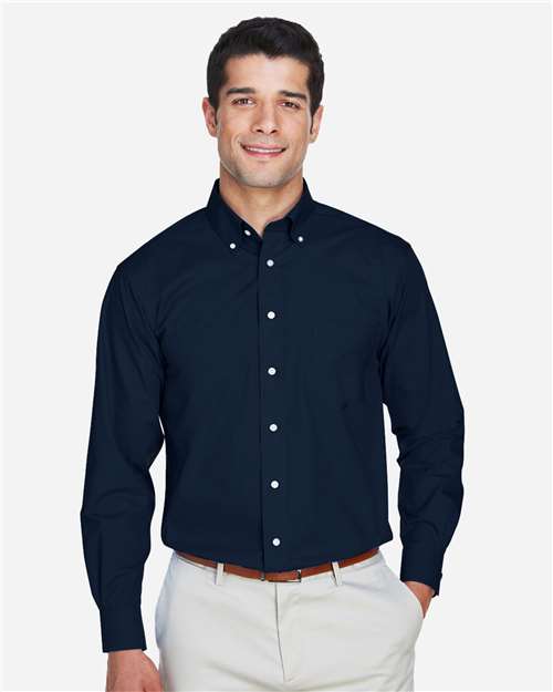 Devon & Jones Men's Tall Crown Collection® Broadcloth Woven Dress Shirt - D620T Navy