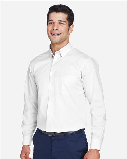 Devon & Jones Men's Tall Crown Collection® Broadcloth Woven Dress Shirt - D620T White