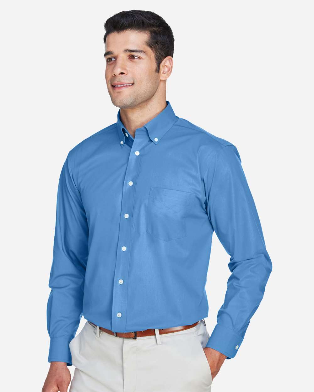 Devon & Jones Men's Tall Crown Collection® Broadcloth Woven Dress Shirt - D620T French Blue