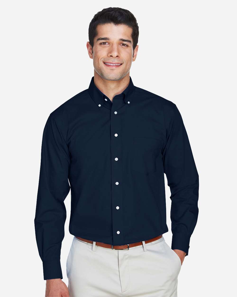 Devon & Jones Men's Tall Crown Collection® Broadcloth Woven Dress Shirt - D620T Navy