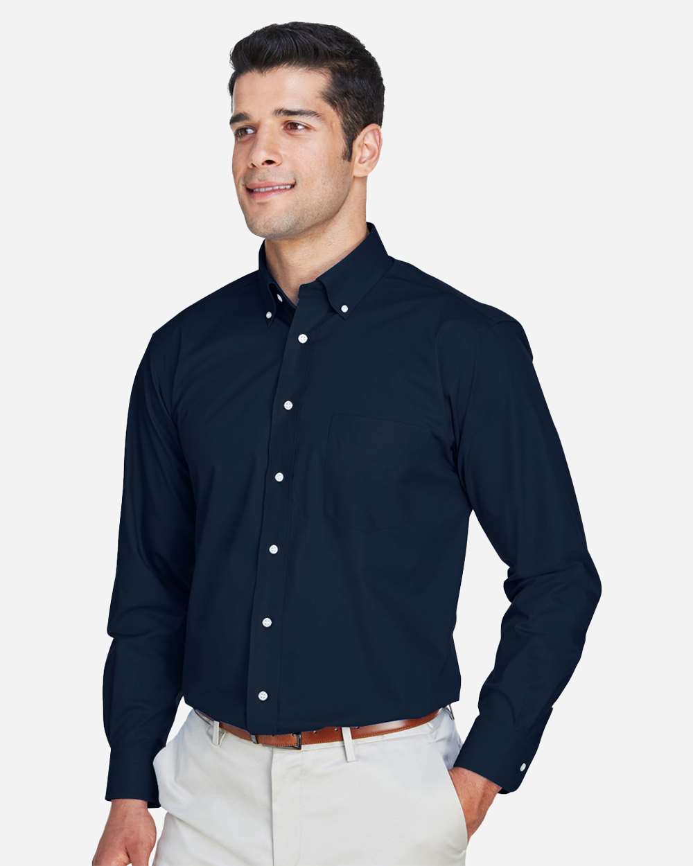 Devon & Jones Men's Tall Crown Collection® Broadcloth Woven Dress Shirt - D620T Navy
