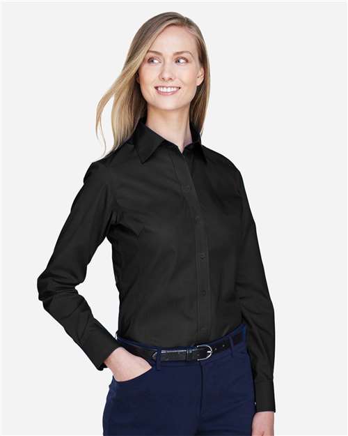 Devon & Jones Women's Crown Collection® Broadcloth Woven Dress Shirt - D620W Black