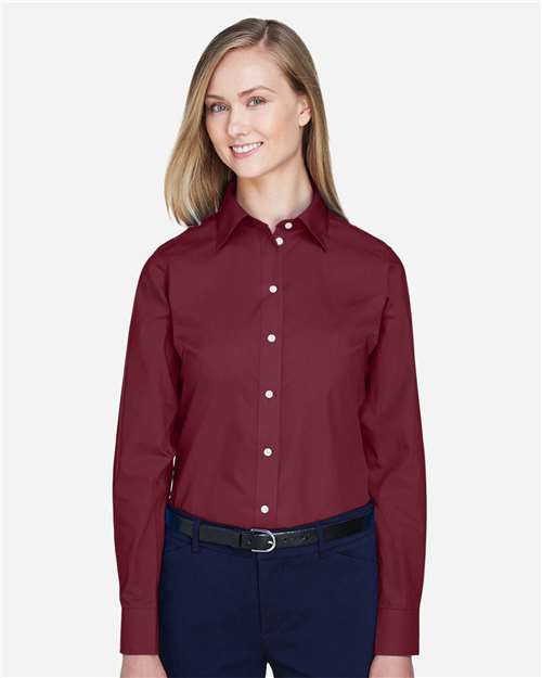 Devon & Jones Women's Crown Collection® Broadcloth Woven Dress Shirt - D620W Burgundy