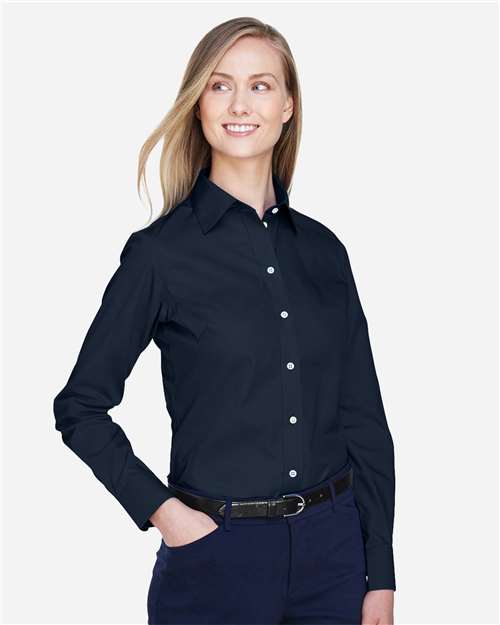 Devon & Jones Women's Crown Collection® Broadcloth Woven Dress Shirt - D620W Navy
