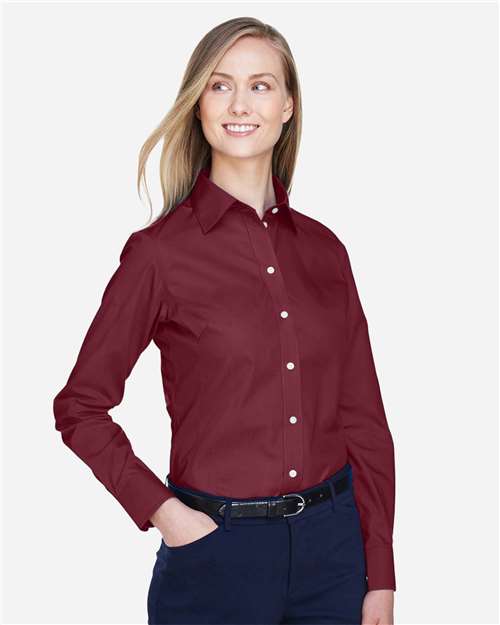 Devon & Jones Women's Crown Collection® Broadcloth Woven Dress Shirt - D620W Burgundy