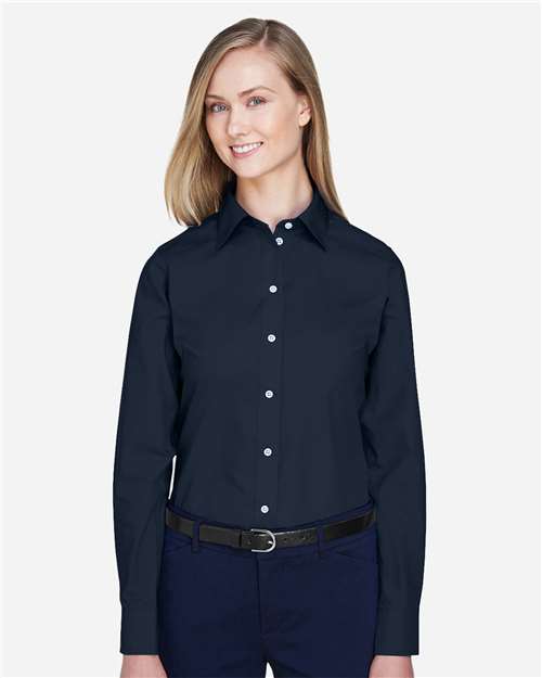 Devon & Jones Women's Crown Collection® Broadcloth Woven Dress Shirt - D620W Navy