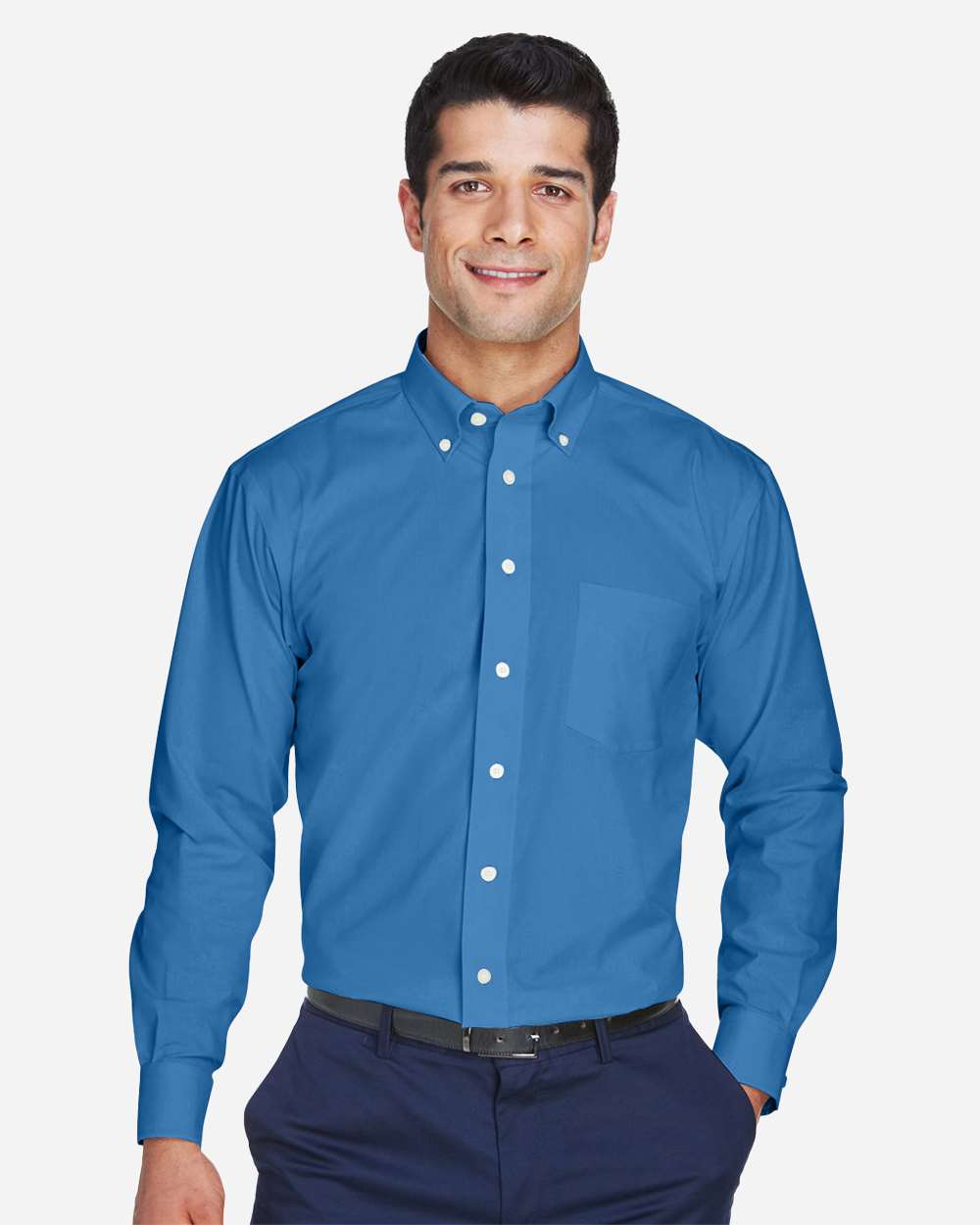 Devon & Jones Men's Crown Collection® Oxford Woven Dress Shirt - D630 French Blue