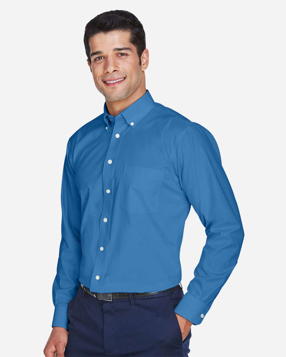 Devon & Jones Men's Crown Collection® Oxford Woven Dress Shirt - D630 French Blue