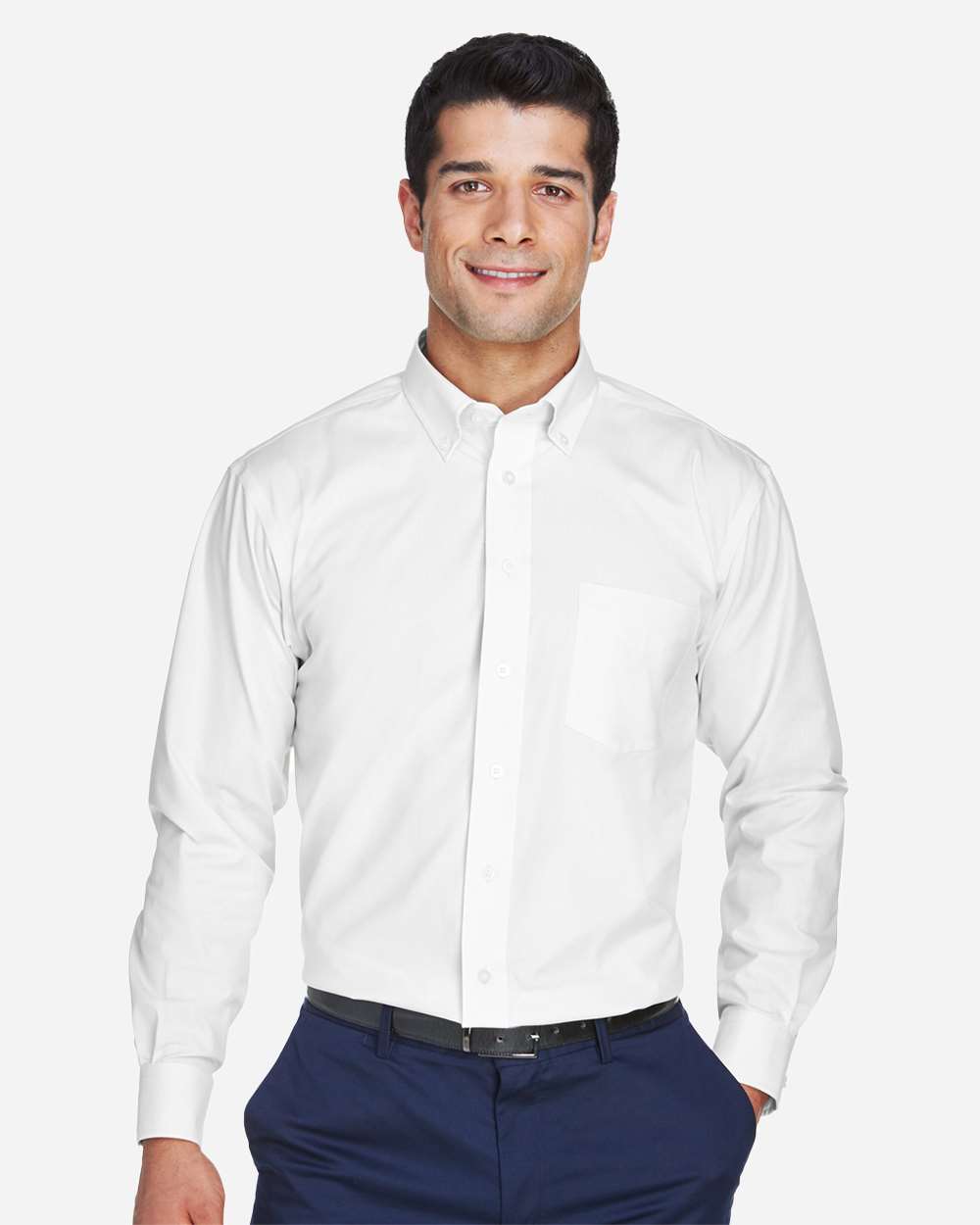 Devon & Jones Men's Crown Collection® Oxford Woven Dress Shirt - D630 White