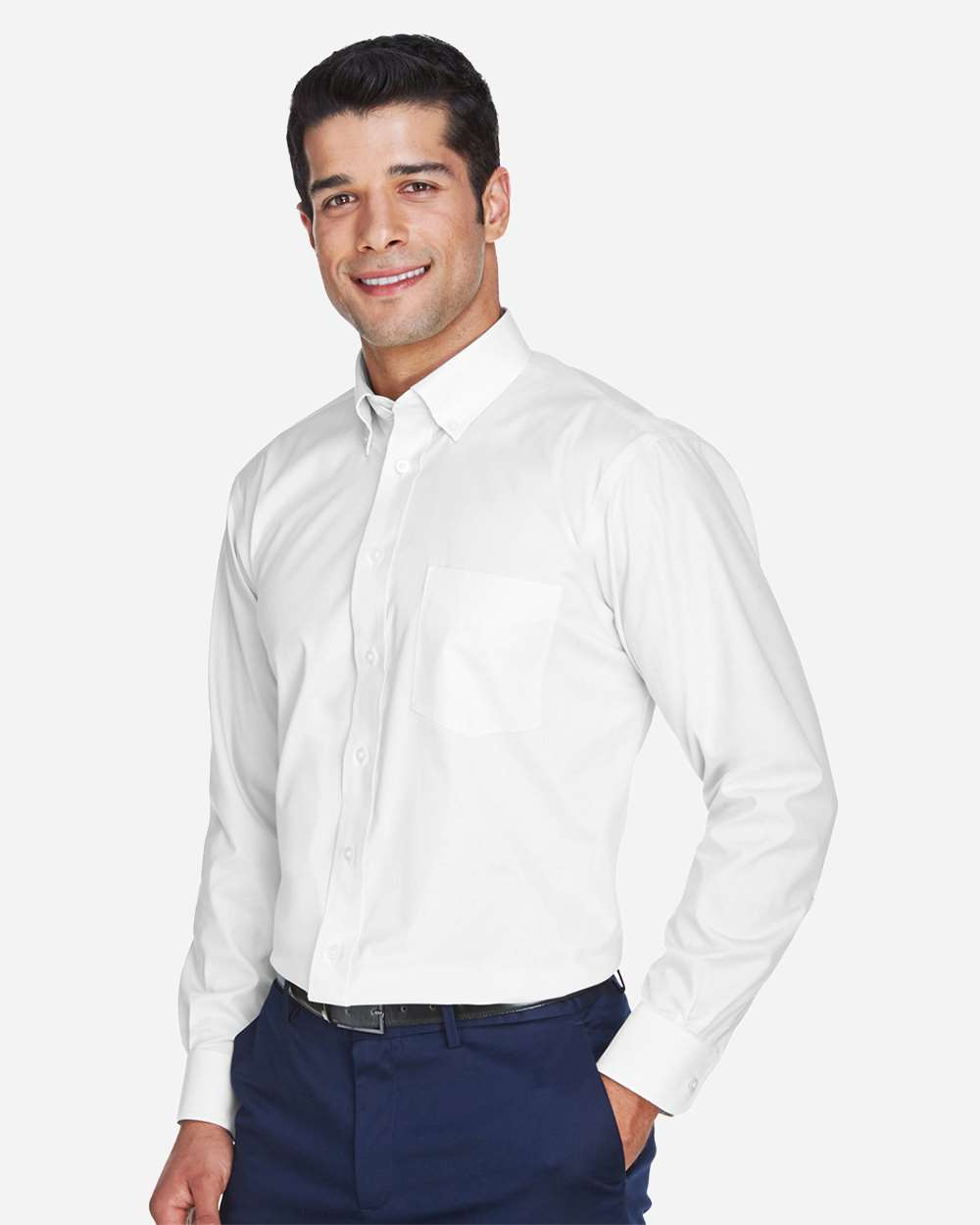 Devon & Jones Men's Crown Collection® Oxford Woven Dress Shirt - D630 White