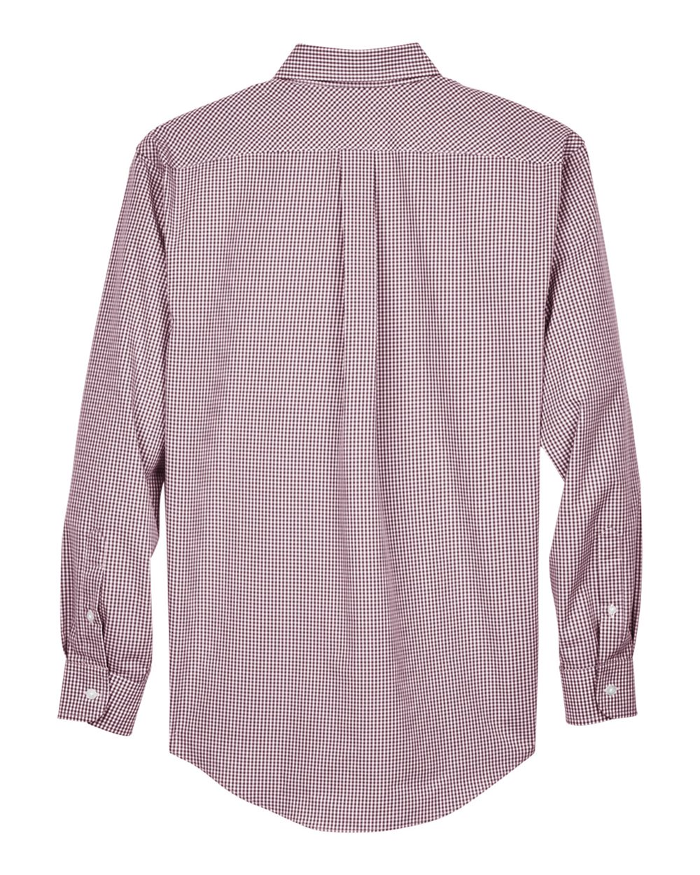 Devon & Jones Men's Crown Collection® Gingham Check Woven Dress Shirt - D640 Burgundy