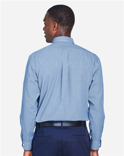 Devon & Jones Men's Crown Collection® Gingham Check Woven Dress Shirt - D640 French Blue
