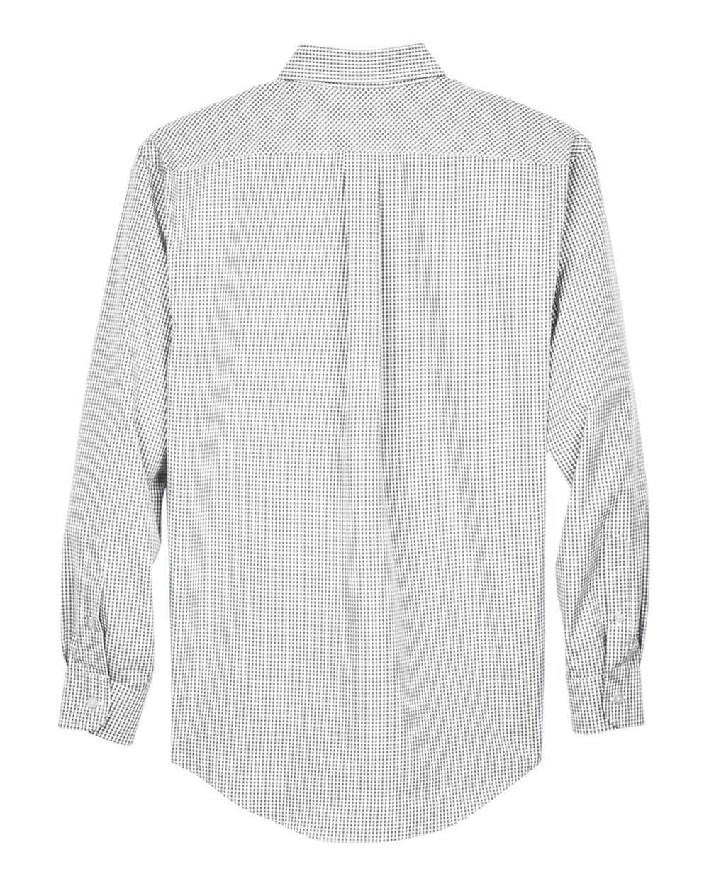 Devon & Jones Men's Crown Collection® Gingham Check Woven Dress Shirt - D640 Silver