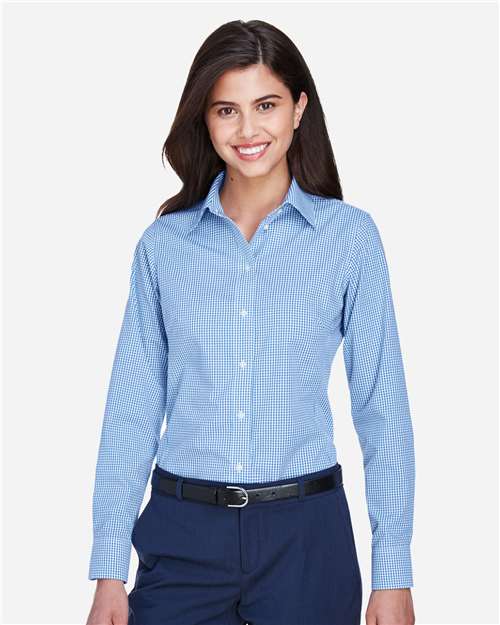 Devon & Jones Women's Crown Collection® Gingham Check Woven Dress Shirt - D640W French Blue