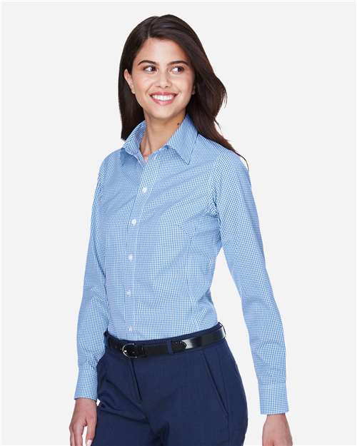 Devon & Jones Women's Crown Collection® Gingham Check Woven Dress Shirt - D640W French Blue
