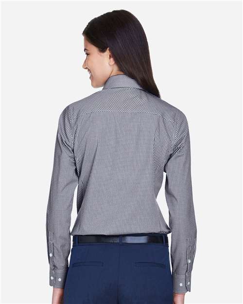 Devon & Jones Women's Crown Collection® Gingham Check Woven Dress Shirt - D640W Navy