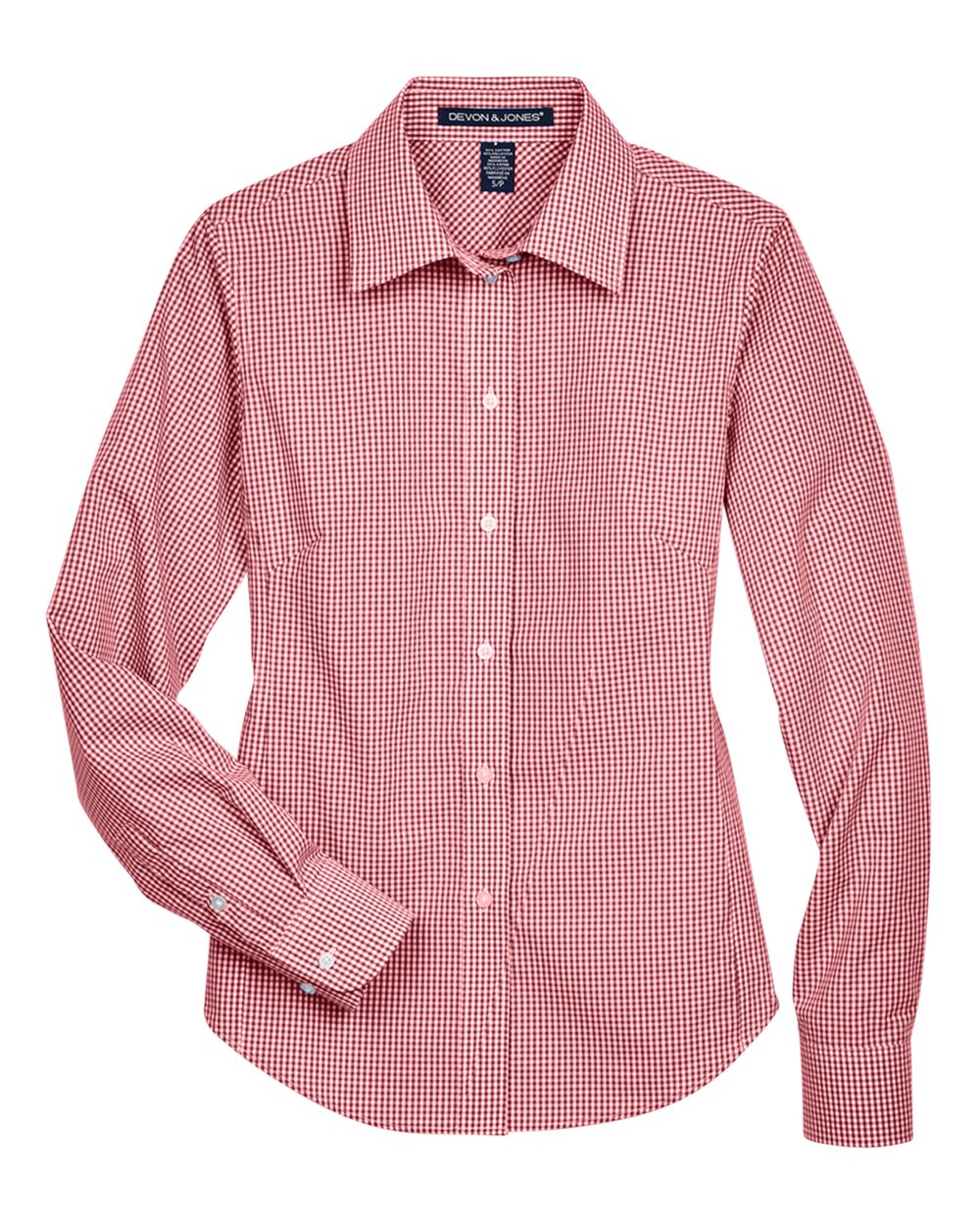 Devon & Jones Women's Crown Collection® Gingham Check Woven Dress Shirt - D640W Red