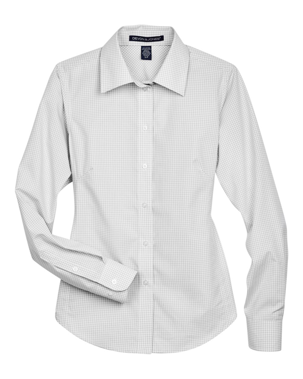 Devon & Jones Women's Crown Collection® Gingham Check Woven Dress Shirt - D640W Silver