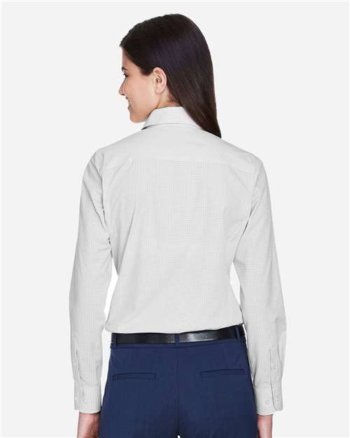 Devon & Jones Women's Crown Collection® Gingham Check Woven Dress Shirt - D640W Silver