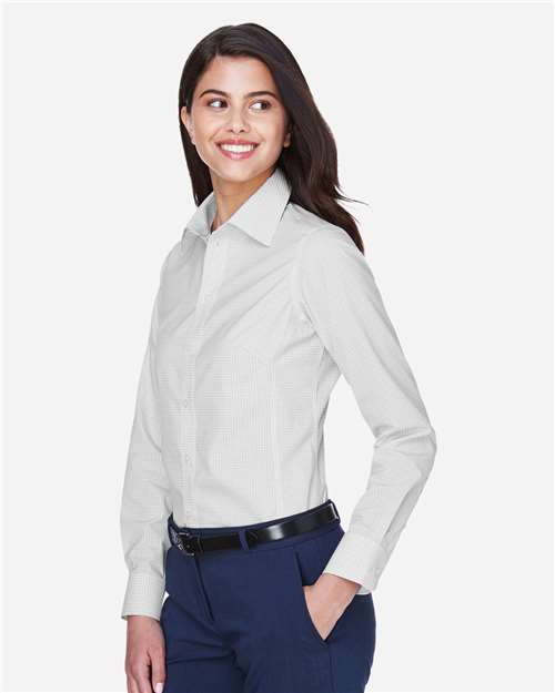 Devon & Jones Women's Crown Collection® Gingham Check Woven Dress Shirt - D640W Silver
