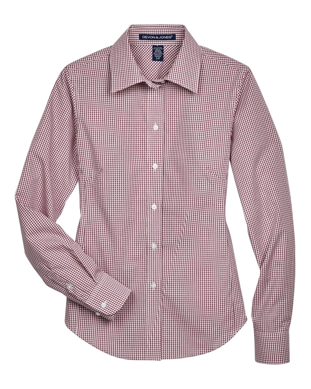 Devon & Jones Women's Crown Collection® Gingham Check Woven Dress Shirt - D640W Burgundy