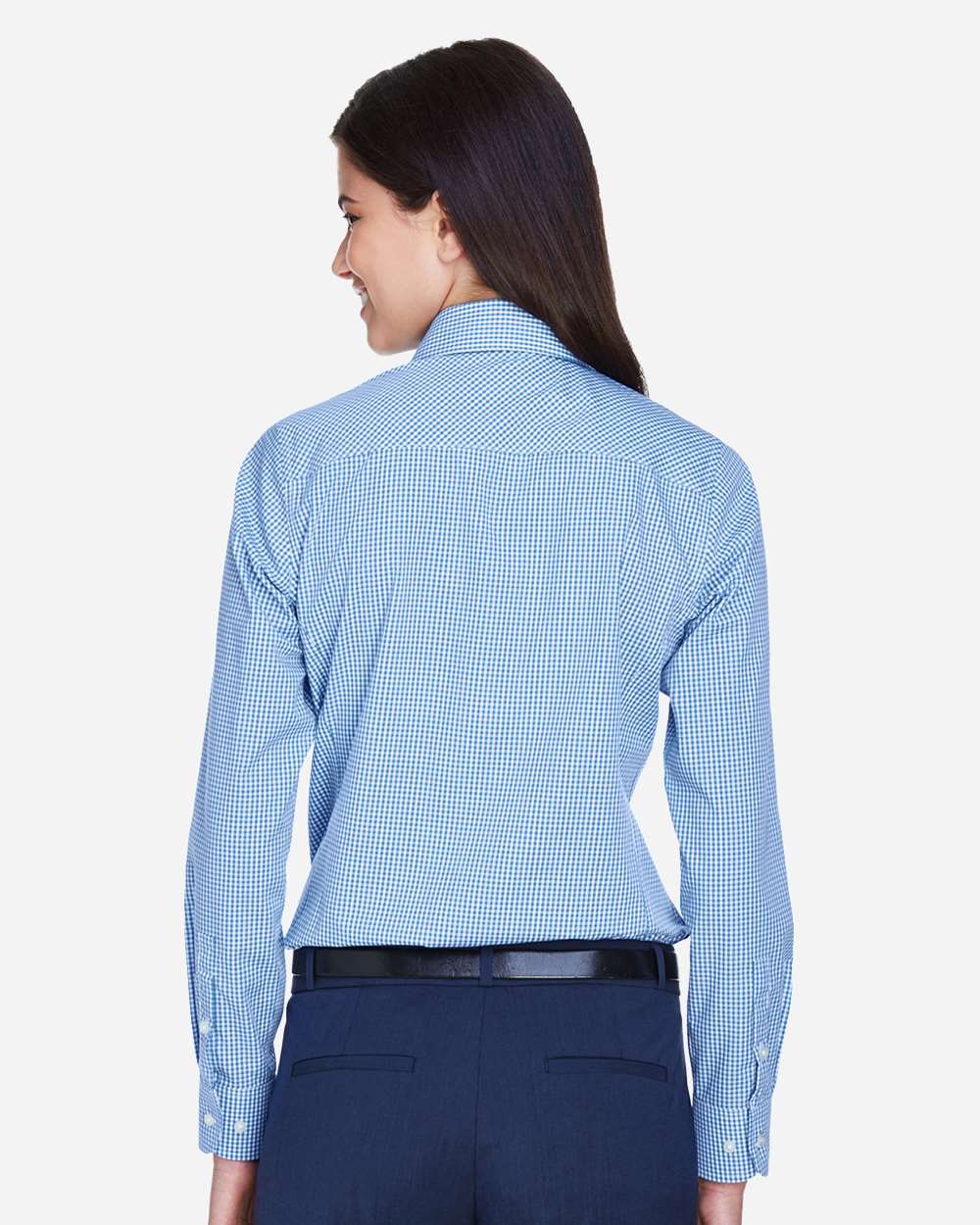 Devon & Jones Women's Crown Collection® Gingham Check Woven Dress Shirt - D640W French Blue