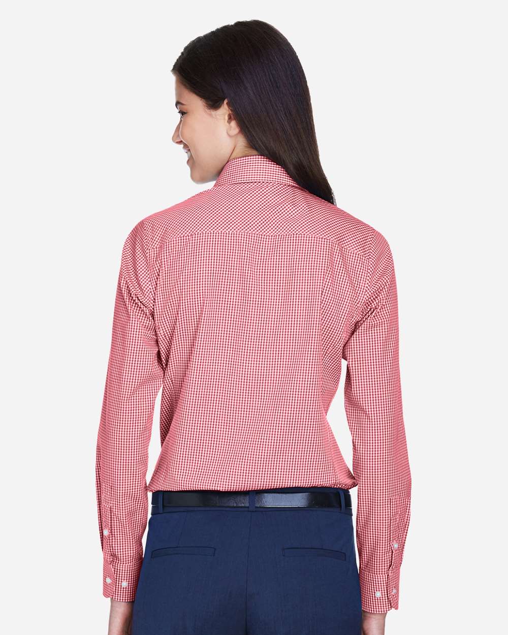 Devon & Jones Women's Crown Collection® Gingham Check Woven Dress Shirt - D640W Red