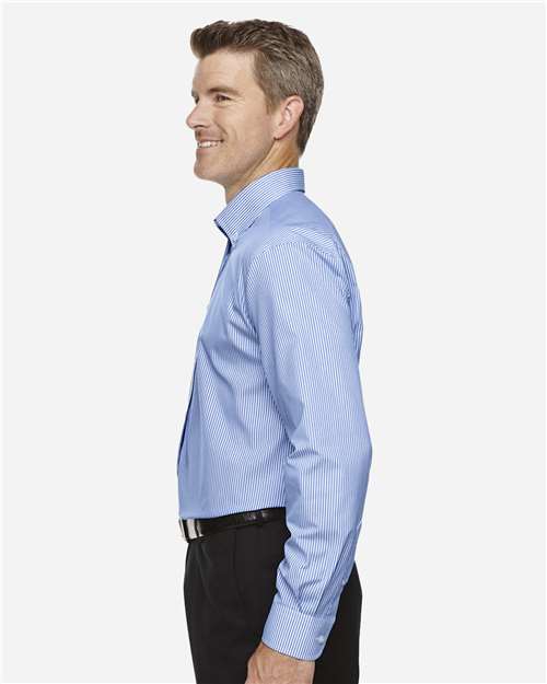 Devon & Jones Men's Crown Collection® Banker Stripe Woven Dress Shirt - D645 French Blue