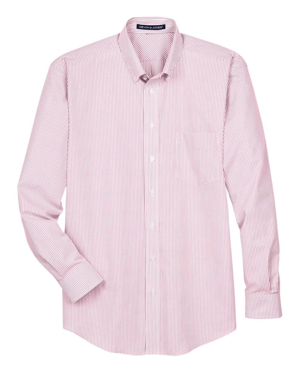 Devon & Jones Men's Crown Collection® Banker Stripe Woven Dress Shirt - D645 Pink
