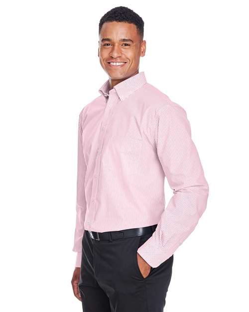 Devon & Jones Men's Crown Collection® Banker Stripe Woven Dress Shirt - D645 Pink