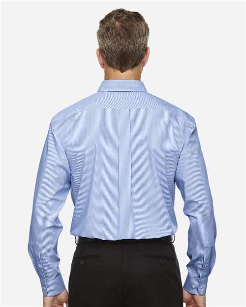 Devon & Jones Men's Crown Collection® Banker Stripe Woven Dress Shirt - D645 French Blue