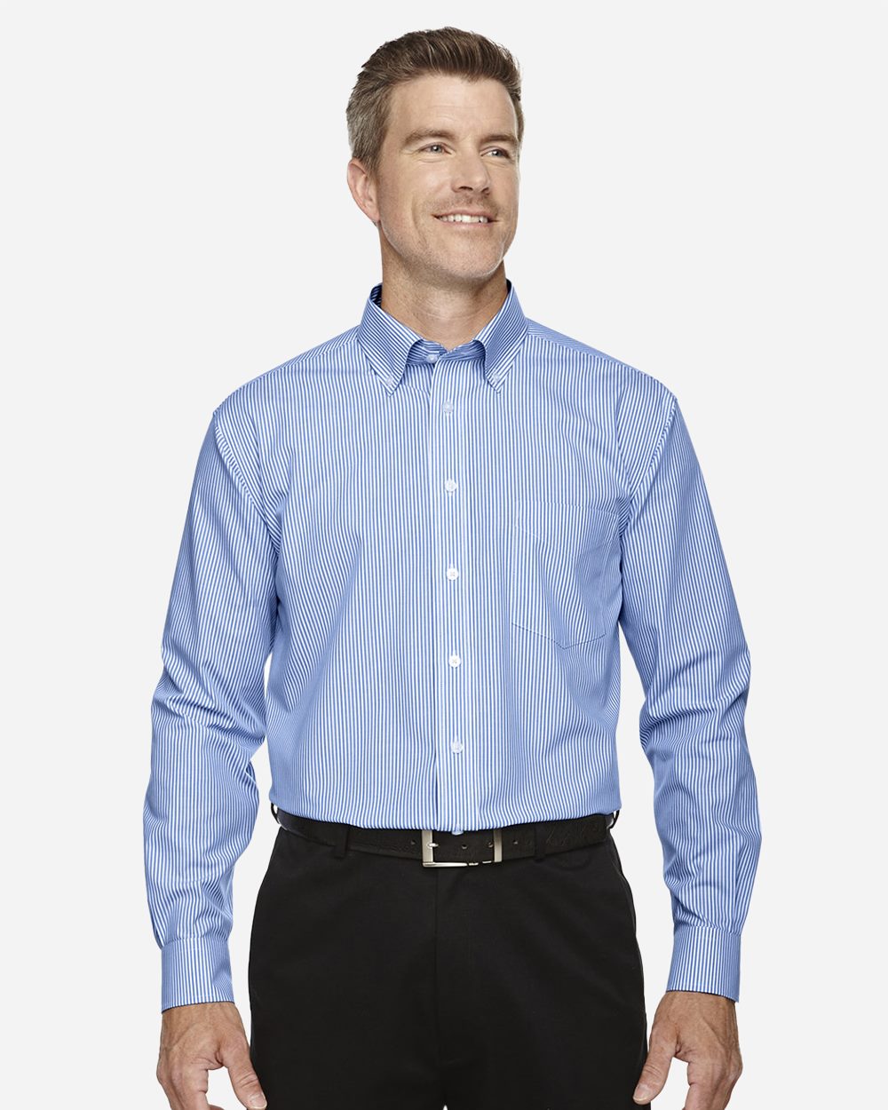 Harriton Men's Crown Collection® Banker Stripe Woven Dress Shirt - D645