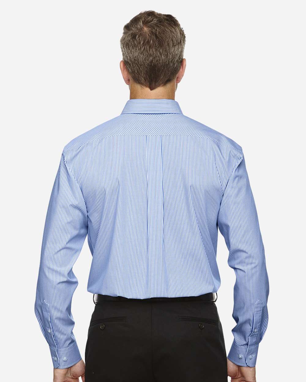 Devon & Jones Men's Crown Collection® Banker Stripe Woven Dress Shirt - D645 French Blue
